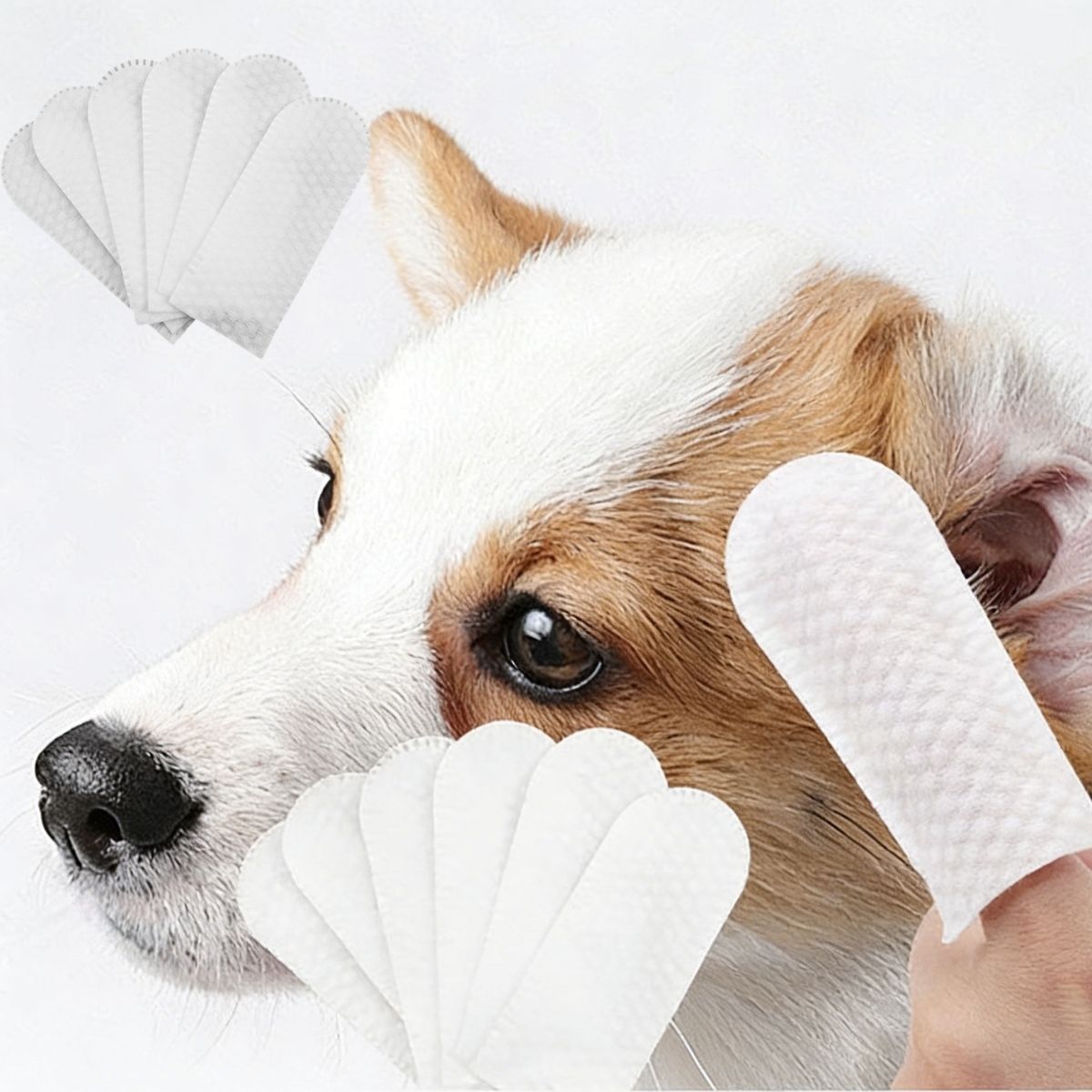 Disposable Gloves Nitrile - ผ้าเช็ดทำความสะอาดหูสัตว์เลี้ยงแบบปลอกนิ้ว 50 ชิ้น ทำจากผ้าฝ้าย สำหรับทำความสะอาดเล็บสัตว์เลี้ยง ใช้แล้วทิ้ง