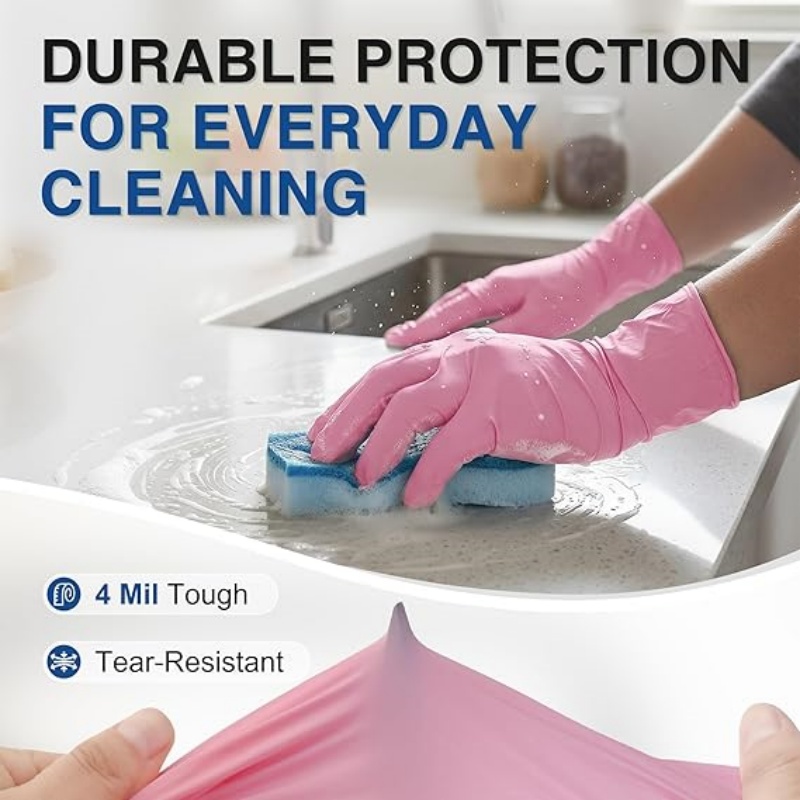ถุงมือไนไตรล์สีชมพูแบบใช้แล้วท - Disposable Gloves Nitrile บทวิจารณ์และราคา