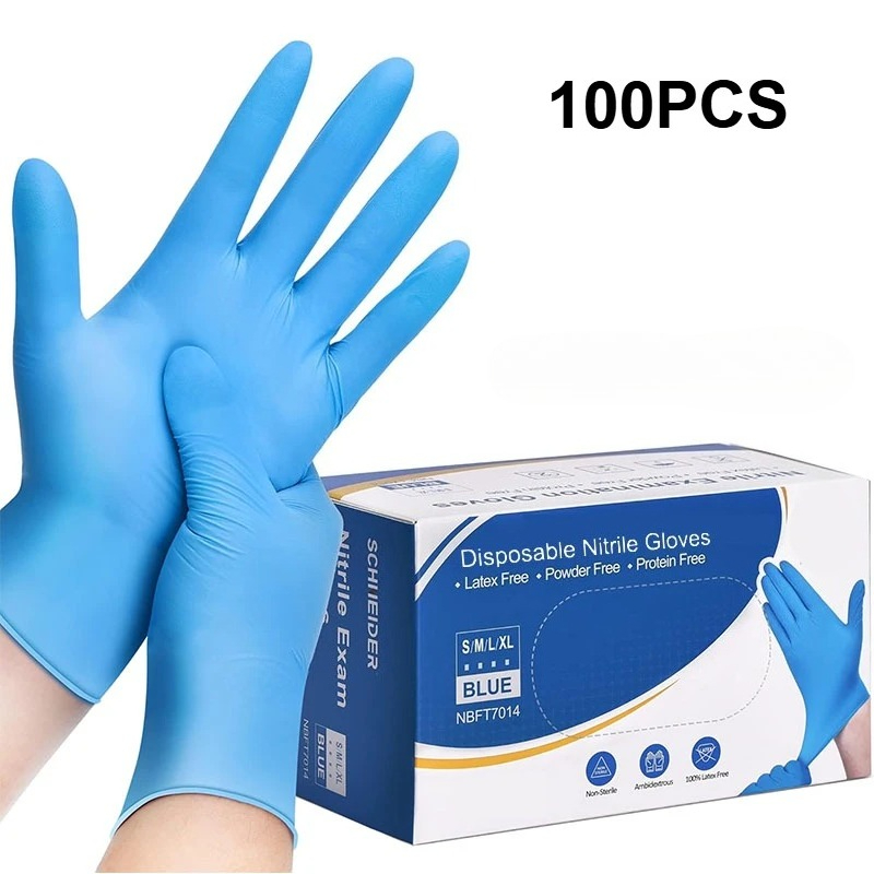 100 ชิ้น ถุงมือไนไตรล์สีฟ้าแบบ - Disposable Gloves Nitrile บทวิจารณ์และราคา