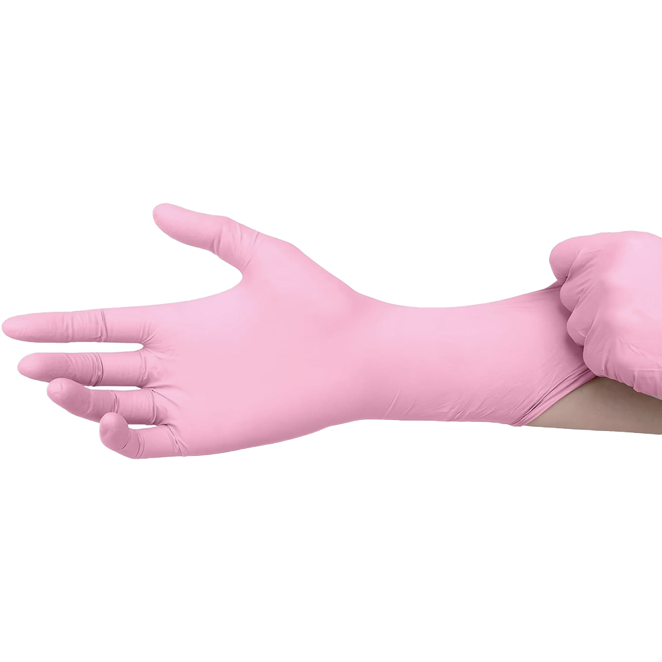 ถุงมือไนไตรล์สีชมพูอ่อน 50/100 - Disposable Gloves Nitrile บทวิจารณ์และราคา