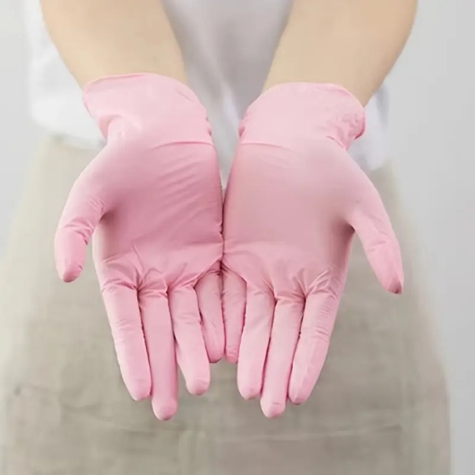 ถุงมือไนไตรล์สีชมพูอ่อน 50/100 - Disposable Gloves Nitrile บทวิจารณ์และราคา