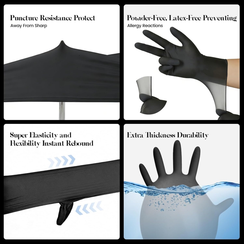 ถุงมือไนไตรล์สีดำสำหรับเด็ก 4- - Disposable Gloves Nitrile บทวิจารณ์และราคา